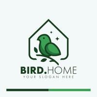 création de logo de maison d'oiseau simple minimaliste vecteur