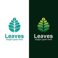 création de logo moderne de feuilles vertes en croissance, illustration d'icône de symbole de chute de feuille vecteur