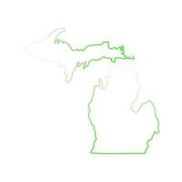 Carte du Michigan sur fond blanc vecteur