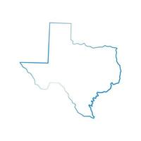 Carte du Texas sur fond blanc vecteur