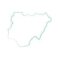 carte du nigéria sur fond blanc vecteur