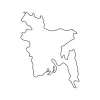 Carte du Bangladesh sur fond blanc vecteur