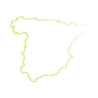 carte de l'espagne sur fond blanc vecteur