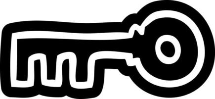 icône de dessin animé dessin d'une clé en laiton vecteur