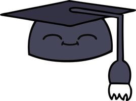 chapeau de graduation de dessin animé mignon vecteur