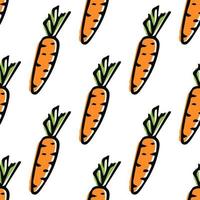 motif de carotte sans soudure. illustration vectorielle de doodle avec carotte. modèle avec carotte vecteur