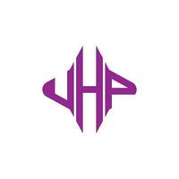 conception créative de logo de lettre uhp avec graphique vectoriel