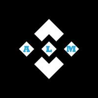 conception créative abstraite du logo de la lettre alm. conception unique vecteur