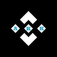 conception créative abstraite du logo de la lettre akk. conception unique vecteur