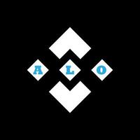 conception créative abstraite du logo de la lettre alo. design unique vecteur