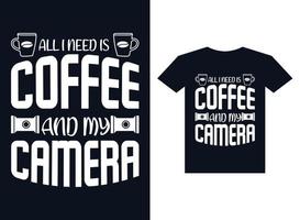 concept de conception de t-shirt café vecteur