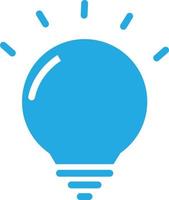icône créative. symbole créatif bleu. symbole de lumière créative ampoule. signe d'ampoule. vecteur