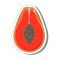 autocollant de papaye isolé sur fond blanc, illustration vectorielle. vecteur