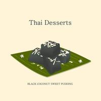 illustration vectorielle dessert thaïlandais à base de noix de coco et de jaunes d'oeufs et de sucre. vecteur eps 10