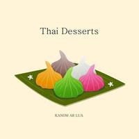 illustration vectorielle dessert thaïlandais à base de noix de coco et de jaunes d'oeufs et de sucre. vecteur eps 10
