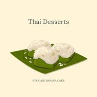 illustration vectorielle dessert thaïlandais à base de noix de coco et de jaunes d'oeufs et de sucre. vecteur eps 10