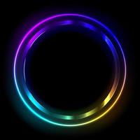 cadre néon coloré sur fond sombre, illustration vectorielle abstraite. vecteur