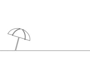 dessin en ligne continu de parasol sur fond blanc. vecteur