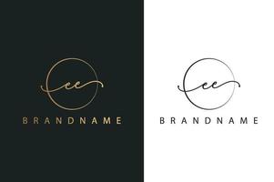 ee ee logo dessiné à la main de la signature initiale, de la mode, des bijoux, de la photographie, de la boutique, du script, du mariage, du modèle de logo vectoriel créatif floral et botanique pour toute entreprise ou entreprise.