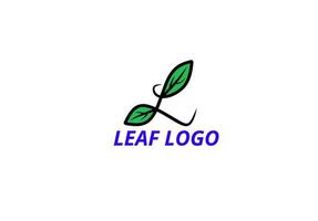 logo écologique.lettre initiale l logo de la feuille.concept symbole de la feuille verte de la nature vecteur