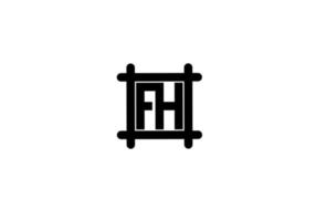 fh hf fh lettre initiale logo vecteur