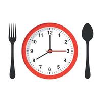 logo de l'application mobile heure de la nourriture sur l'horloge vecteur