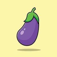 illustration d'icône vectorielle de dessin animé de légumes aubergine. concept d'icône de nature alimentaire isolé vecteur premium.