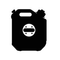 jerrycan de carburant, silhouette de bidon d'essence. élément de design icône noir et blanc sur fond blanc isolé vecteur