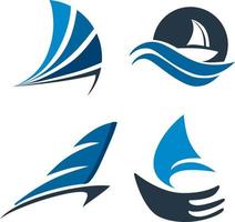 vecteur d'icône logo bateau à voile