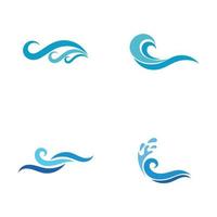 vague d'eau, modèle de logo de conception d'illustration vectorielle de plage de vague vecteur