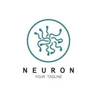 logo de neurone ou création de logo de cellule nerveuse, icône de modèle d'illustration de logo de molécule avec concept vectoriel