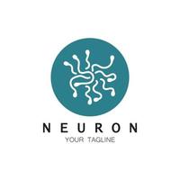 logo de neurone ou création de logo de cellule nerveuse, icône de modèle d'illustration de logo de molécule avec concept vectoriel