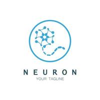 logo de neurone ou création de logo de cellule nerveuse, icône de modèle d'illustration de logo de molécule avec concept vectoriel