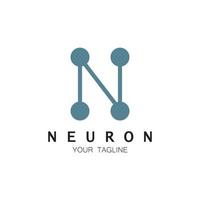 logo de neurone ou création de logo de cellule nerveuse, icône de modèle d'illustration de logo de molécule avec concept vectoriel