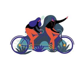 icônes de style de vie personnes à vélo