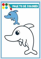 livre de coloriage pour les enfants. dauphins vecteur