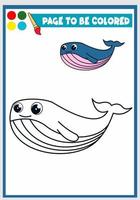 livre de coloriage pour les enfants. baleine vecteur