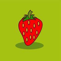 illustration vectorielle de dessin animé aux fraises vecteur