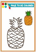 livre de coloriage pour les enfants. ananas vecteur