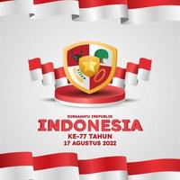 hari kemerdekaan indonésie signifie affiche de la fête de lindépendance indonésienne vecteur