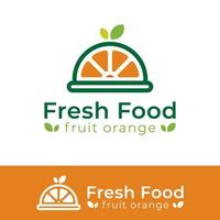 logos d'aliments sains de conception d'icône de symbole de nourriture de fruits orange frais vecteur