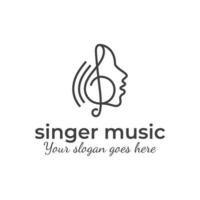 logos d'art en ligne moderne de conception d'icône de symbole de studio de musique de chorale de chanteur vecteur