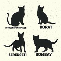 silhouettes de vecteur animal chat