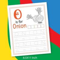 lettre de l'alphabet de a à z avec traçage de mots facile et livre de coloriage pour les enfants d'âge préscolaire ou de maternelle. feuille de journal d'activités de traçage et de coloriage de mots az pour les enfants de la maternelle et du préscolaire vecteur