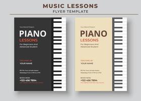 modèle de flyer de cours de musique, affiche de cours de piano, affiche de cours de musique, affiche de cours de guitare vecteur