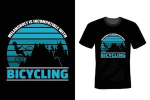 conception de t-shirt de citation de vélo, vintage, typographie vecteur