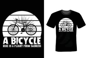 conception de t-shirt de citation de vélo, vintage, typographie vecteur