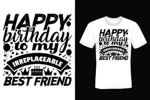 conception de t-shirt de citation d'anniversaire, vintage, typographie vecteur