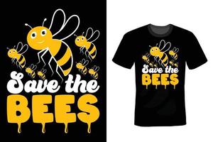 conception de t-shirt d'abeille, vintage, typographie vecteur