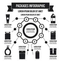 concept d'infographie de paquets, style simple vecteur